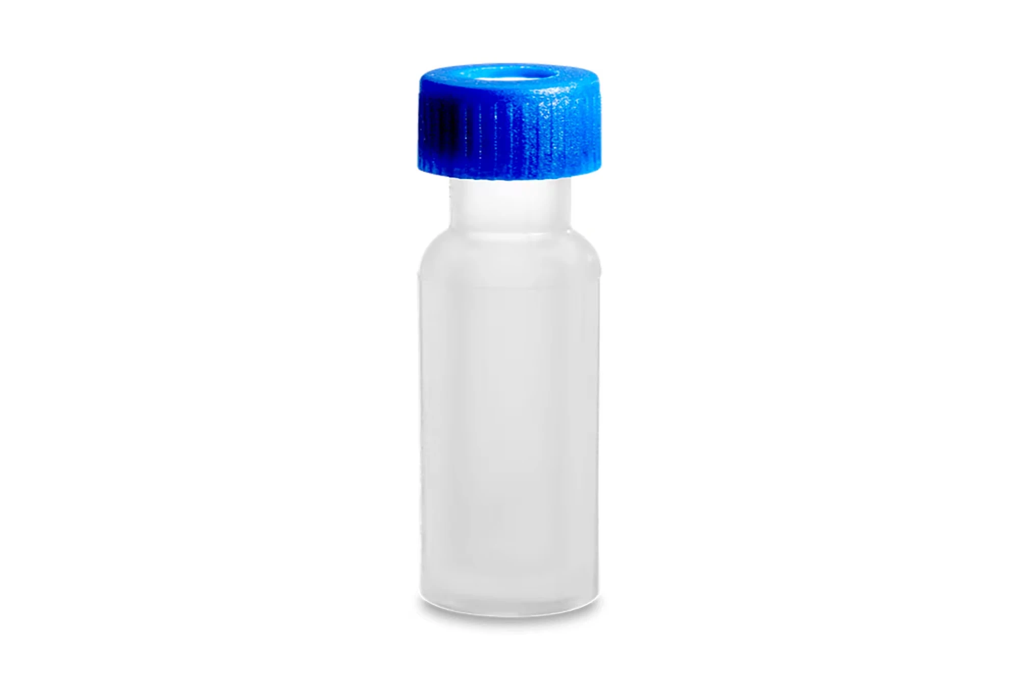 Vial PP 12x32 mm, 700 µl c/tapón rosca y septum, preslit PTFE/Sil., pk/100 u